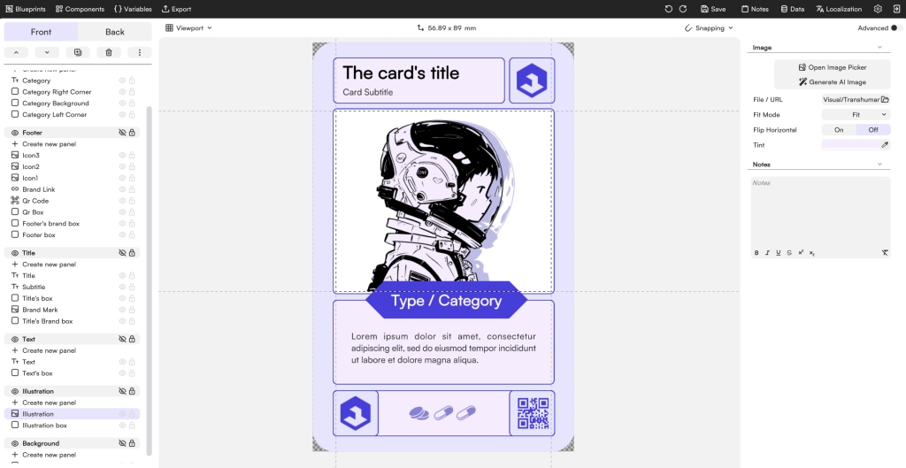 Card Game design in Tabletop Creator