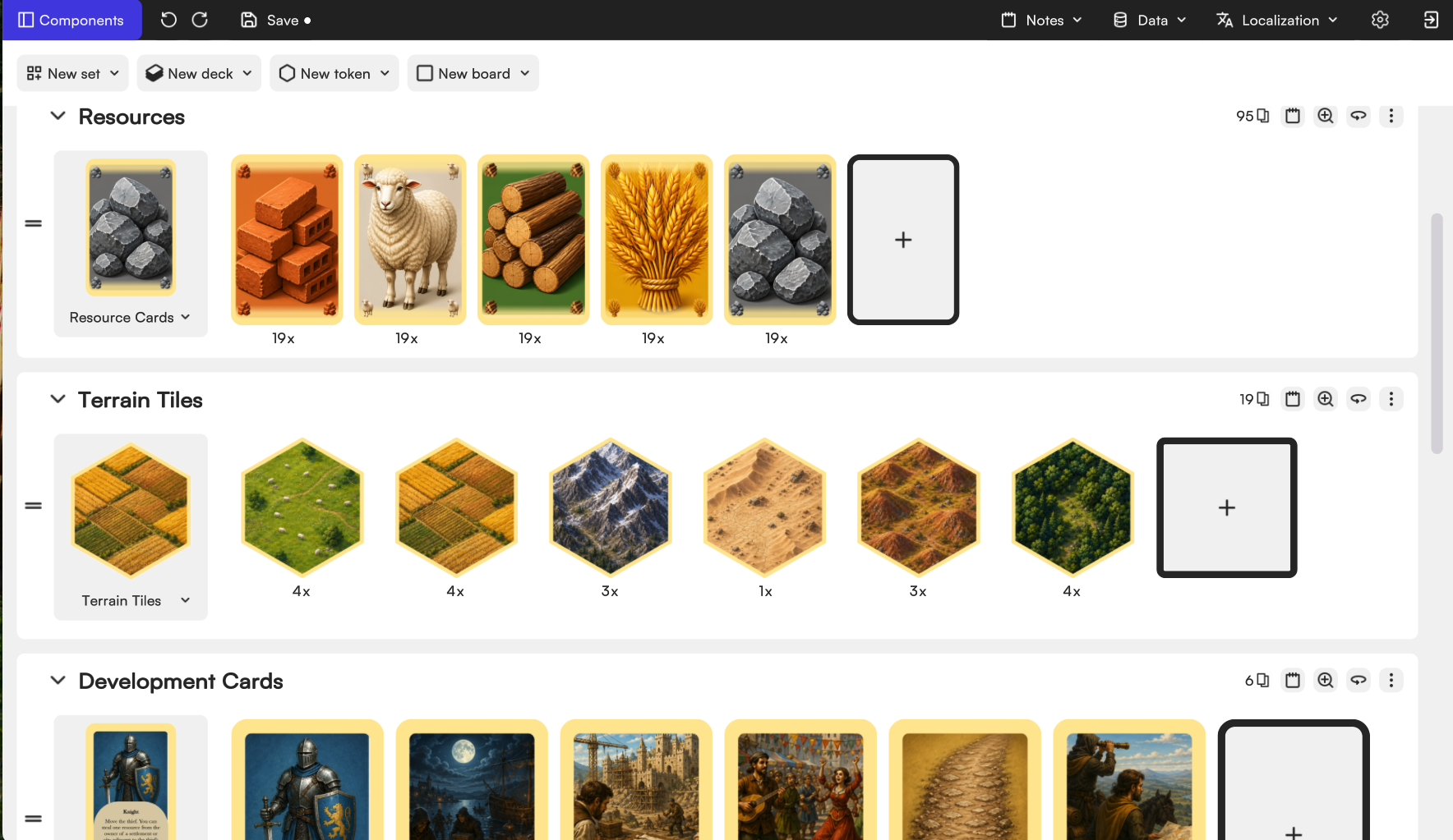 Catan components